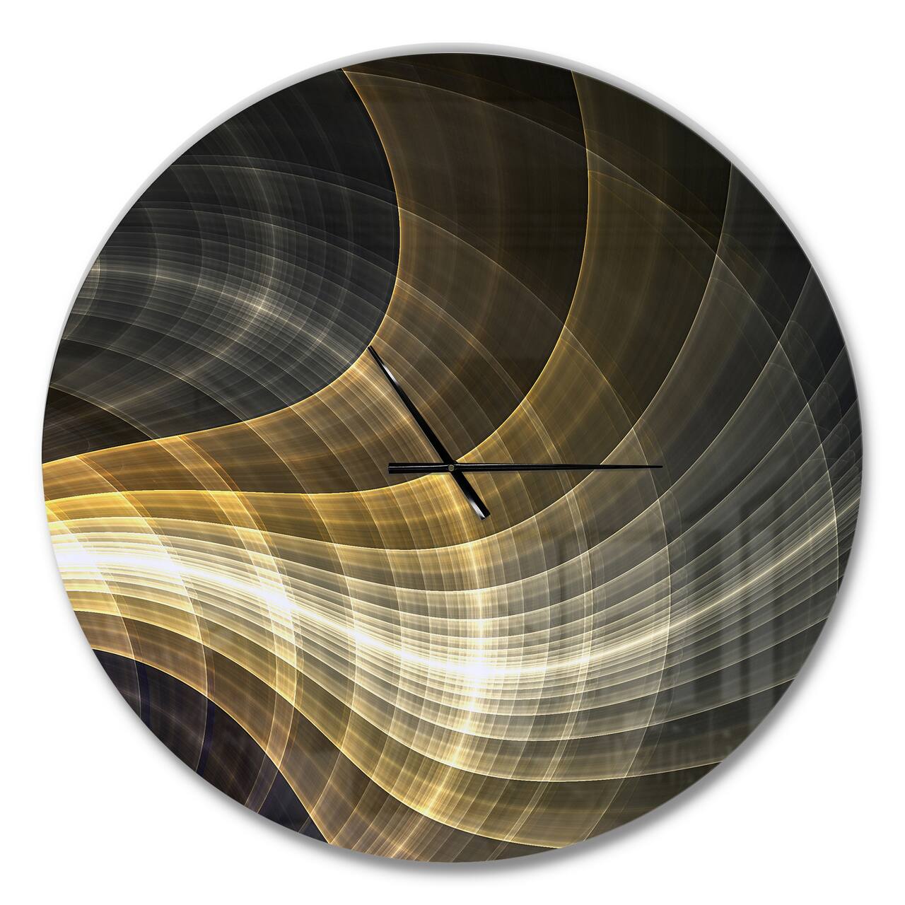 Designart Yellow Fractal Light Art Modern Wall Clock